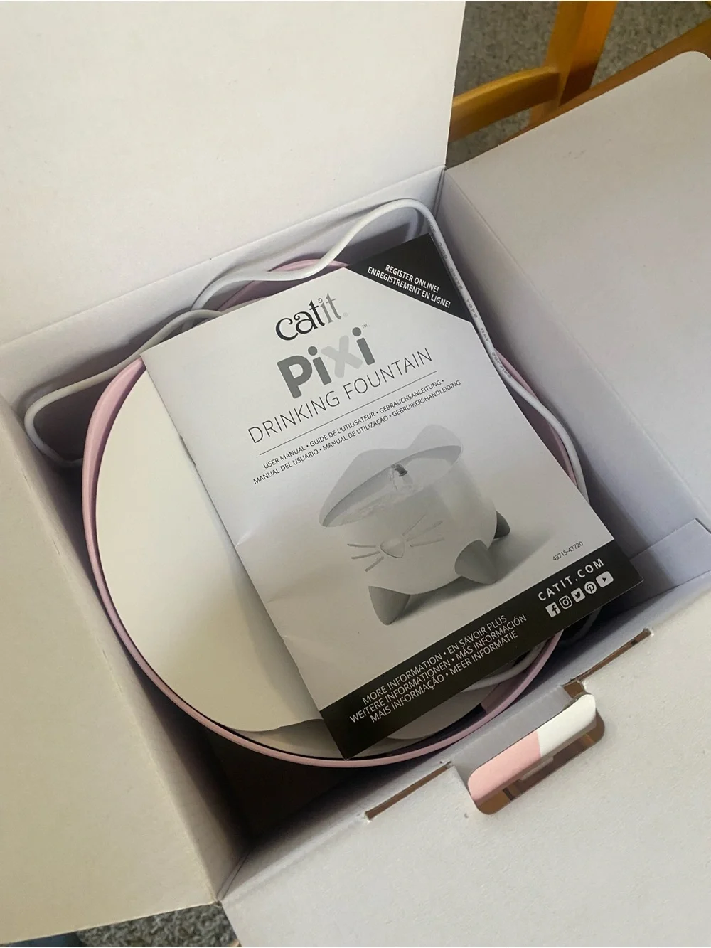 PiXi Pink Cat Drinking Fountain by